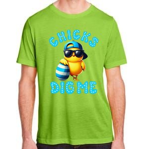 Happy Easter Day Cute Chicken Egg Hunt Chicks Dig Me Adult ChromaSoft Performance T-Shirt