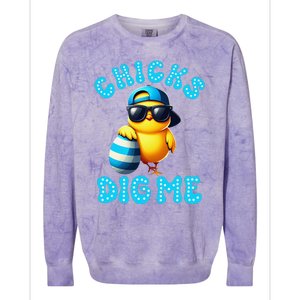 Happy Easter Day Cute Chicken Egg Hunt Chicks Dig Me Colorblast Crewneck Sweatshirt