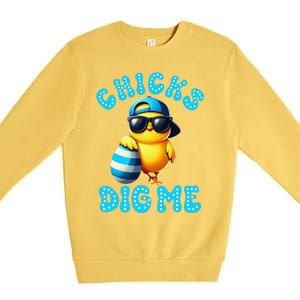 Happy Easter Day Cute Chicken Egg Hunt Chicks Dig Me Premium Crewneck Sweatshirt