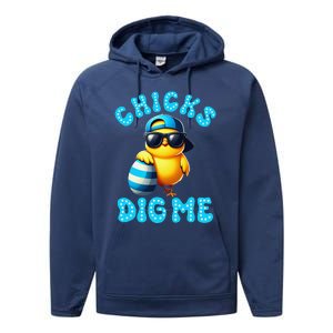 Happy Easter Day Cute Chicken Egg Hunt Chicks Dig Me Performance Fleece Hoodie