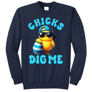 Happy Easter Day Cute Chicken Egg Hunt Chicks Dig Me Tall Sweatshirt