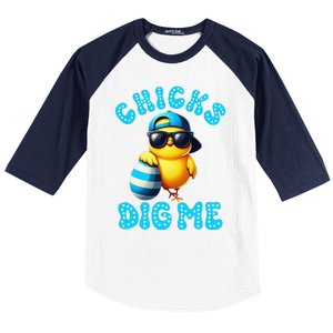 Happy Easter Day Cute Chicken Egg Hunt Chicks Dig Me Baseball Sleeve Shirt