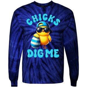 Happy Easter Day Cute Chicken Egg Hunt Chicks Dig Me Tie-Dye Long Sleeve Shirt