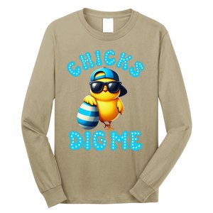 Happy Easter Day Cute Chicken Egg Hunt Chicks Dig Me Long Sleeve Shirt