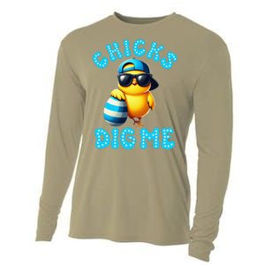 Happy Easter Day Cute Chicken Egg Hunt Chicks Dig Me Cooling Performance Long Sleeve Crew