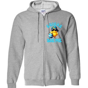 Happy Easter Day Cute Chicken Egg Hunt Chicks Dig Me Full Zip Hoodie