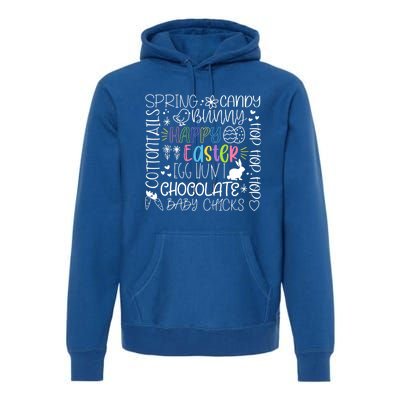 Happy Easter Day Bunny Rabbit Typography Gift Premium Hoodie