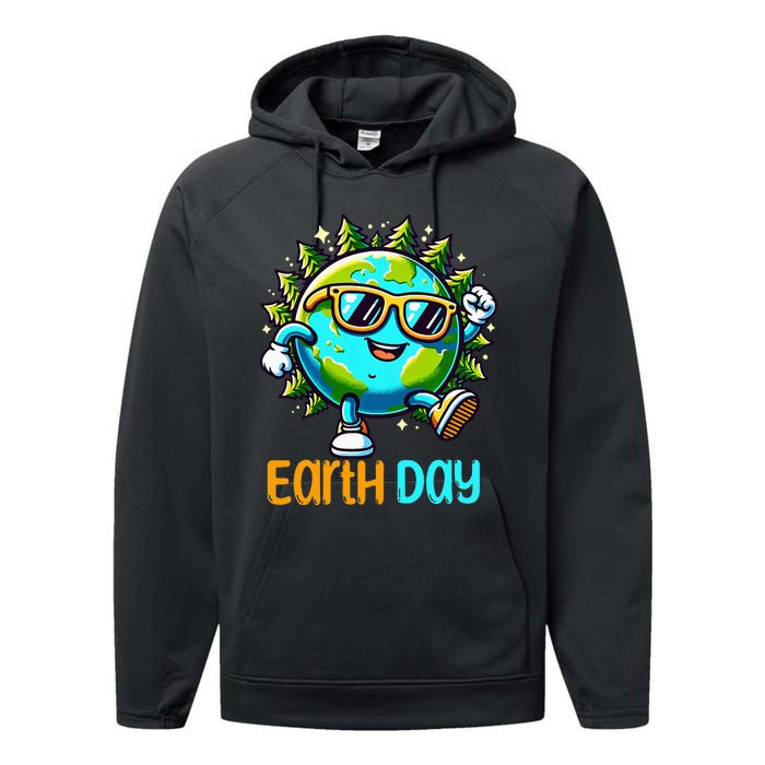 Happy Earth Day 2024 Funny Earth Day Performance Fleece Hoodie