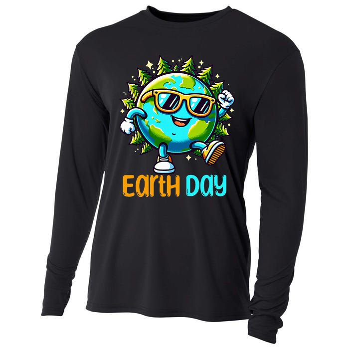 Happy Earth Day 2024 Funny Earth Day Cooling Performance Long Sleeve Crew