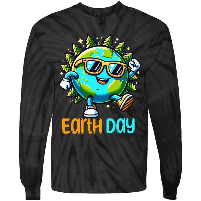 Happy Earth Day 2024 Funny Earth Day Tie-Dye Long Sleeve Shirt