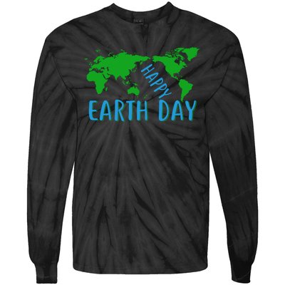 Happy Earth Day Tie-Dye Long Sleeve Shirt