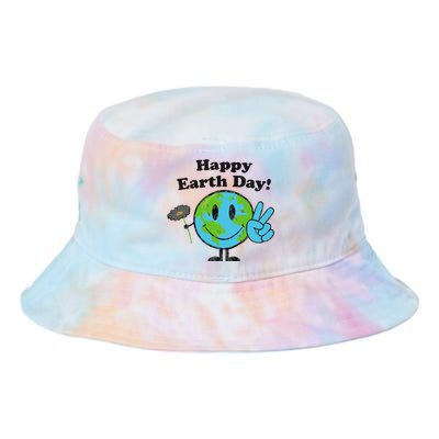 Happy Earth Day Cute Peace Sign Flower Distressed Tie Dye Newport Bucket Hat