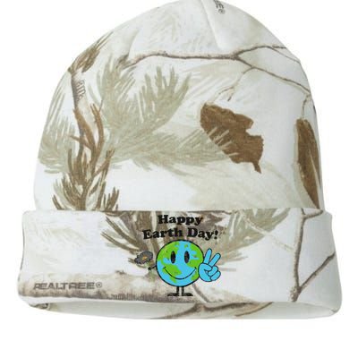 Happy Earth Day Cute Peace Sign Flower Distressed Kati Licensed 12" Camo Beanie