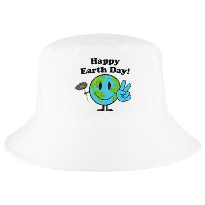 Happy Earth Day Cute Peace Sign Flower Distressed Cool Comfort Performance Bucket Hat