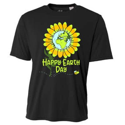 Happy Earth Day Every Day Sunflower Teachers Earth Day Cooling Performance Crew T-Shirt