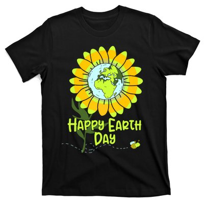 Happy Earth Day Every Day Sunflower Teachers Earth Day T-Shirt