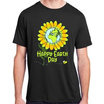 Happy Earth Day Every Day Sunflower Teachers Earth Day Adult ChromaSoft Performance T-Shirt