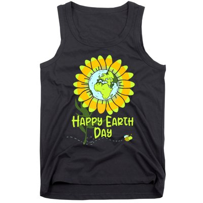 Happy Earth Day Every Day Sunflower Teachers Earth Day Tank Top