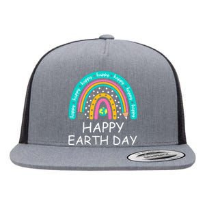 Happy Earth Day Women Teachers Student Earth Day Flat Bill Trucker Hat