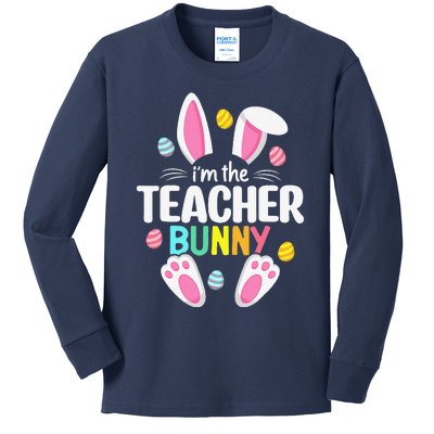 Happy Easter Day Im Teacher Bunny Ears Life Kids Long Sleeve Shirt