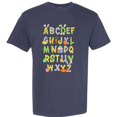 Happy Easter Day Alphabet Abcs Elemeno For Teacher Student Garment-Dyed Heavyweight T-Shirt