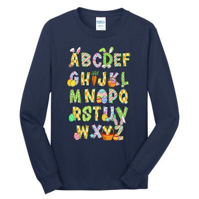 Happy Easter Day Alphabet Abcs Elemeno For Teacher Student Tall Long Sleeve T-Shirt