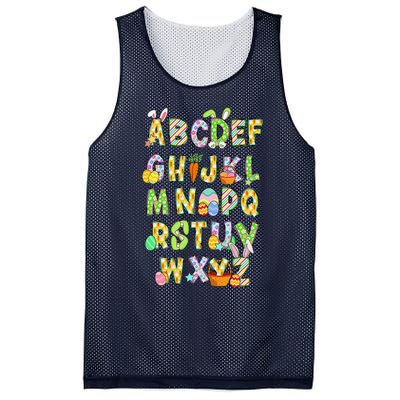 Happy Easter Day Alphabet Abcs Elemeno For Teacher Student Mesh Reversible Basketball Jersey Tank