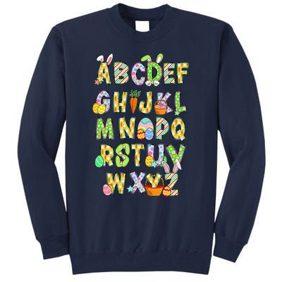 Happy Easter Day Alphabet Abcs Elemeno For Teacher Student Tall Sweatshirt