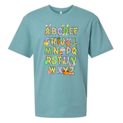 Happy Easter Day Alphabet Abcs Elemeno For Teacher Student Sueded Cloud Jersey T-Shirt