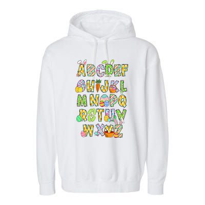 Happy Easter Day Alphabet Abcs Elemeno For Teacher Student Garment-Dyed Fleece Hoodie