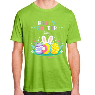 Happy Easter Day Pastel Spring Eggs Hunting Bunny Easter Gift Adult ChromaSoft Performance T-Shirt