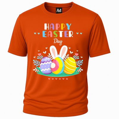 Happy Easter Day Pastel Spring Eggs Hunting Bunny Easter Gift Cooling Performance Crew T-Shirt