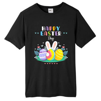 Happy Easter Day Pastel Spring Eggs Hunting Bunny Easter Gift Tall Fusion ChromaSoft Performance T-Shirt