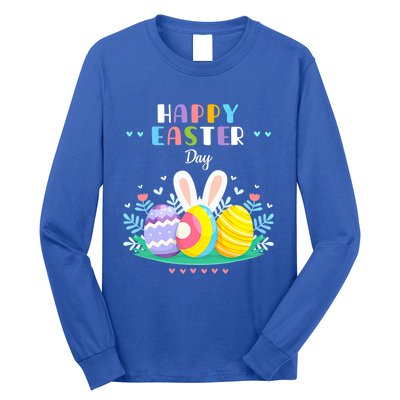 Happy Easter Day Pastel Spring Eggs Hunting Bunny Easter Gift Long Sleeve Shirt