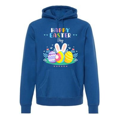 Happy Easter Day Pastel Spring Eggs Hunting Bunny Easter Gift Premium Hoodie