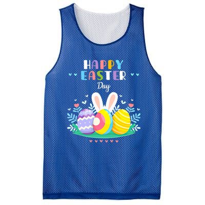 Happy Easter Day Pastel Spring Eggs Hunting Bunny Easter Gift Mesh Reversible Basketball Jersey Tank