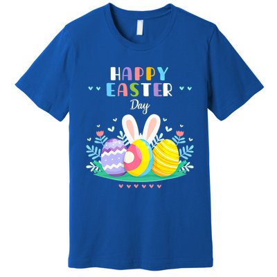 Happy Easter Day Pastel Spring Eggs Hunting Bunny Easter Gift Premium T-Shirt