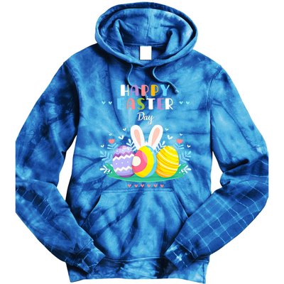 Happy Easter Day Pastel Spring Eggs Hunting Bunny Easter Gift Tie Dye Hoodie