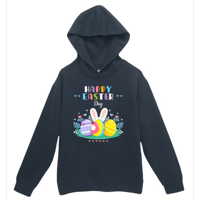 Happy Easter Day Pastel Spring Eggs Hunting Bunny Easter Gift Urban Pullover Hoodie