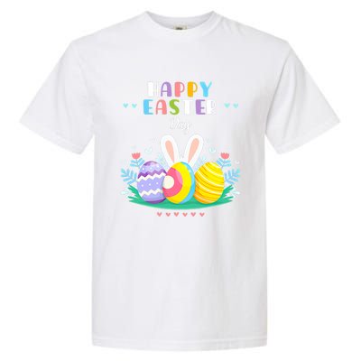 Happy Easter Day Pastel Spring Eggs Hunting Bunny Easter Gift Garment-Dyed Heavyweight T-Shirt