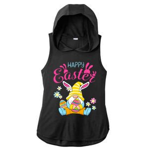 Happy Easter Day Bunny Spring Gnome Easter Egg Hunting Ladies PosiCharge Tri-Blend Wicking Draft Hoodie Tank