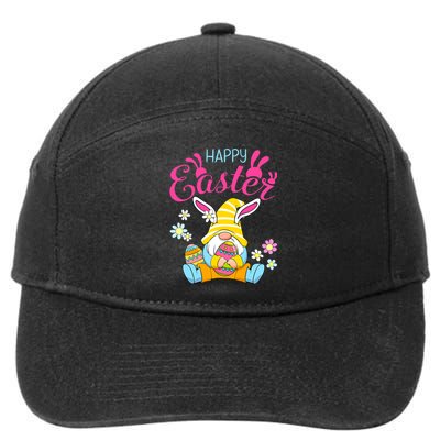 Happy Easter Day Bunny Spring Gnome Easter Egg Hunting 7-Panel Snapback Hat