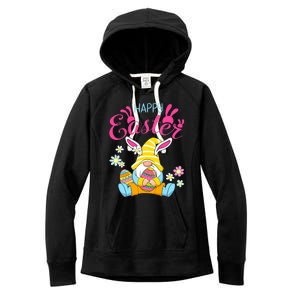 Happy Easter Day Bunny Spring Gnome Easter Egg Hunting Women's Fleece Hoodie