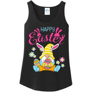 Happy Easter Day Bunny Spring Gnome Easter Egg Hunting Ladies Essential Tank