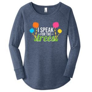 Happy Earth Day Nature Lover Design Speak For The Trees Great Gift Women's Perfect Tri Tunic Long Sleeve Shirt