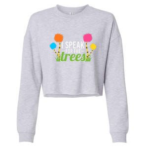 Happy Earth Day Nature Lover Design Speak For The Trees Great Gift Cropped Pullover Crew