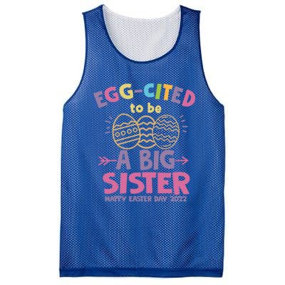 Happy Easter Day Eggcited I Am Going To Be A Big Sister Gift Mesh Reversible Basketball Jersey Tank