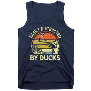 Hunting Easily Distracted Ducks Funny Hunter Dad Gift  Tank Top