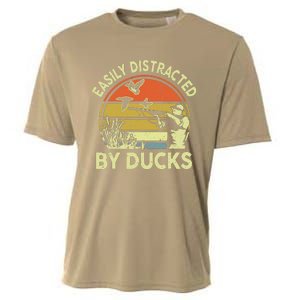 Hunting Easily Distracted Ducks Funny Hunter Dad Gift  Cooling Performance Crew T-Shirt