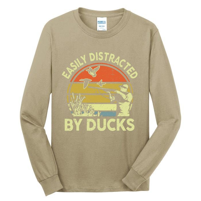 Hunting Easily Distracted Ducks Funny Hunter Dad Gift  Tall Long Sleeve T-Shirt